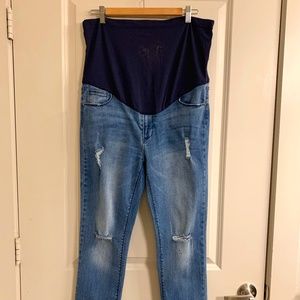 PinkBlush Maternity distressed jeans